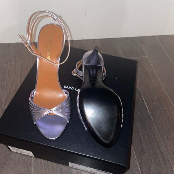 SAINT LAURENT: TINA HIGH HEEL SANDALS - Picture 9 of 10